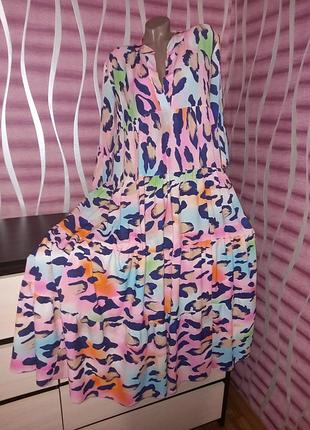 Яркое длинное, ярусное платье!!!