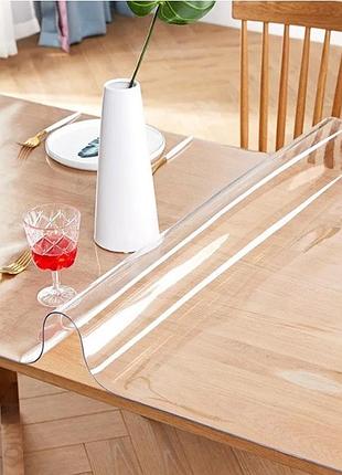 М'яке скло скатертина силіконова прозора 1.5 мм захист для столу 3.6х1.0 м для кухонного столу dm-11