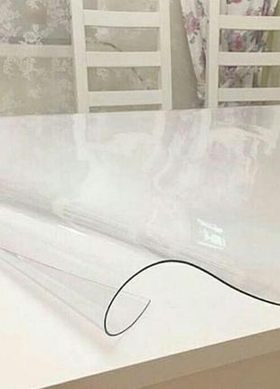 Мягкое стекло скатерть прозрачная силиконовая для стола 3,1х1 м защита мебели антискользящая пленка толщ dm-11