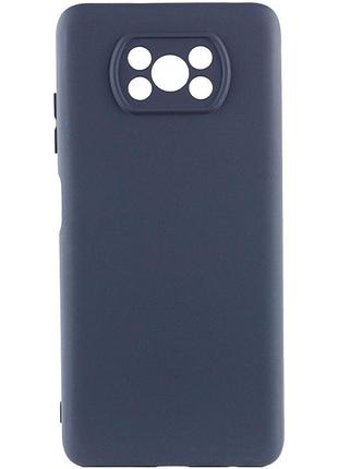 Чехол silicone cover lakshmi full camera (aa) для xiaomi poco x3 nfc / poco x3 pro белый / white синій / midnight blue ptr