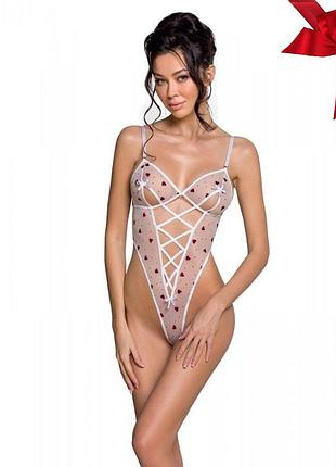 Еротичний боді з малюнком passion lovelia body s/m, white