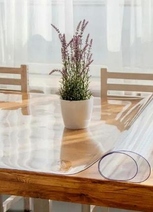 М'яке скло скатертина силіконова прозора 1х1 м захист для столу від подряпин і бруду dm-11