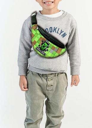 Сумка-бананка детская майнкрафт"minecraft" 32х15см, для мальчика, молодежная (00005) ptr