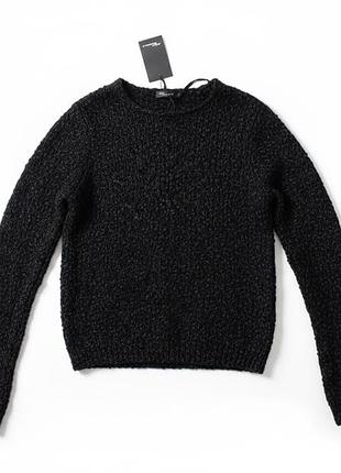 Теплий в’язаний чорний светр від jean pascale.