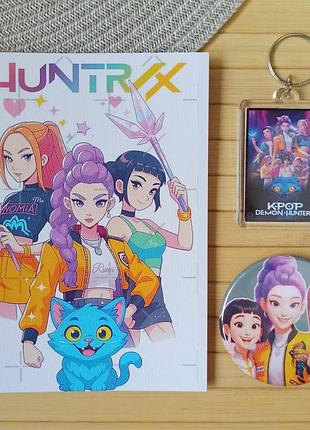 Набір kpop demon hunters блокнот значок брелок (26323)