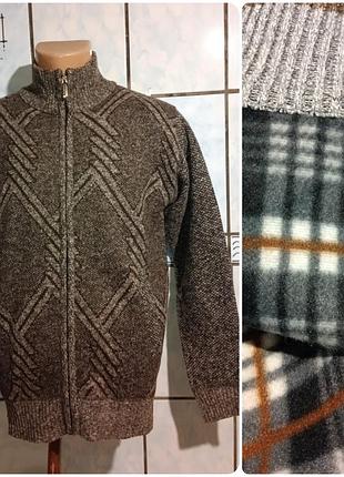 Чоловічий теплий кардиган на флісі