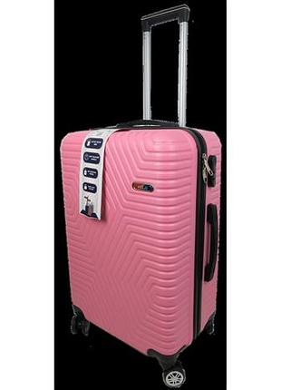 Пластиковый средний колесный чемодан 70l gd polo бледно-розовый