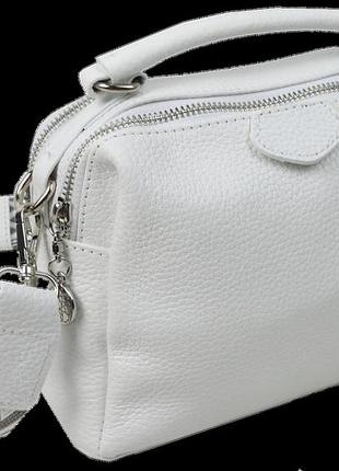 Женская кожаная сумка кросс-боди borsacomoda белая