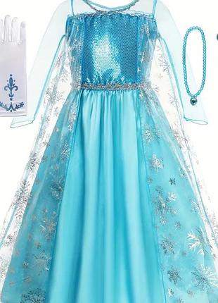 Сукня для дівчинки ельзи оригінал дісней, стан новий на вік від 8-12 років (на зріст 150)