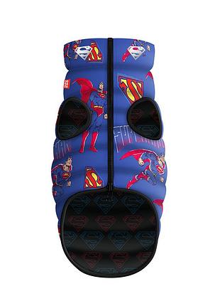 Курточка для собак waudog clothes двостороння, малюнок "сила супермена", m40, в 63-66 см, с 39-42 см