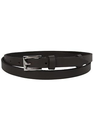 Кожаный женский ремень skipper 1,5 см темно-коричневый