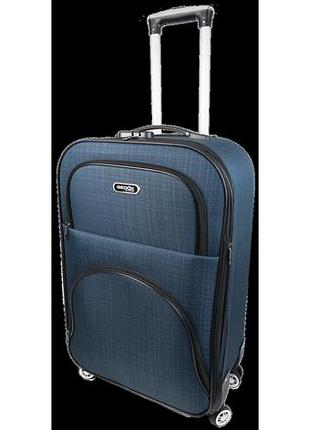 Тканевый средний чемодан на четырех колесах 67l gedox gd polo темно-синий