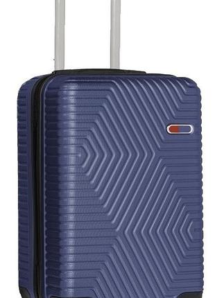 Малый пластиковый чемодан на колесах 45l gd polo синий