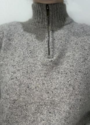 Шерстяной свитер с воротником под горло zip neck wool 80%