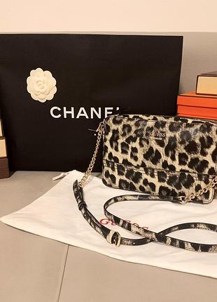 Guess! оригинал! шикарная сумка кросс-боди в леопардовом принте