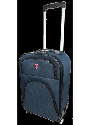 Маленький тканевый чемодан на колесах 42l gedox gd polo темно-синий