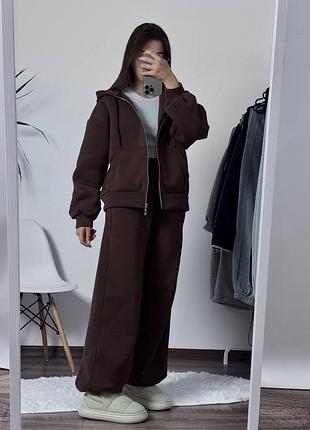 Базовый оверсайз костюм спортивный объемное худи с капюшоном и джоггеры