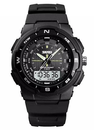 Годинник наручний skmei 1454 original watch (black-white, 1454bkwt) | чоловічий наручний годинник