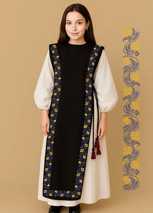 Плахта-6 плахта женская, габардин, сублимация, белый, заготовка для вышивки бисером