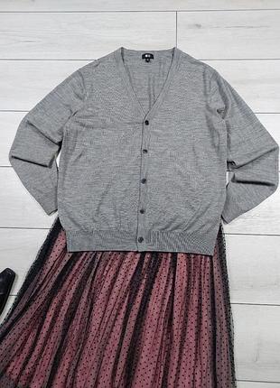 Кофта кардиган uniqlo pure new wool р.l