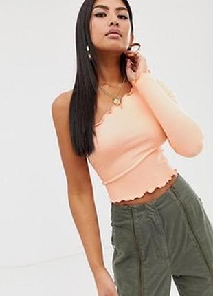 Кораловий топ на одно плечо