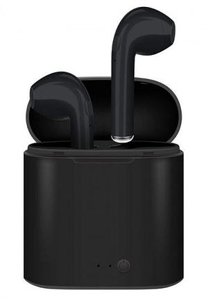 Бездротові блютуз навушники i7 mini tws з боксом для зарядки (black)