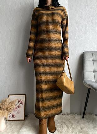 Сукня- гольф в рубчик з розрізом next