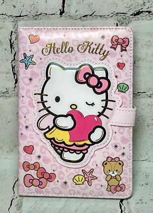 Блокнот кити на магнітній застібці 19х12,7 см рожевий