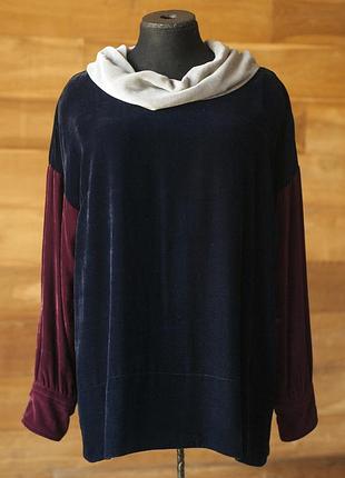 Бархатная темно фиолетовая кофта женская camicettasnob, размер l, xl