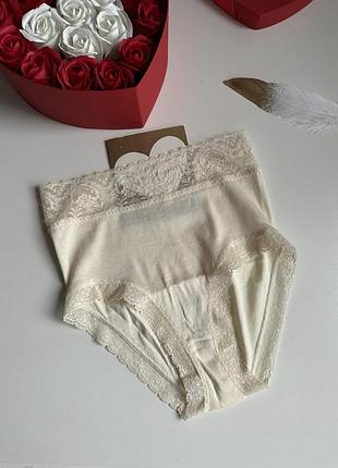 Нові високі вінтажні трусики 100% бавовна від елітного дорогого бренду 💙💛 сток
