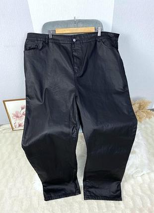 Чорні брюки-мом пропитка під шкіру, uk 24