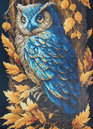 Зпт-036 сова в осеннем лесу, набор для вышивки бисером