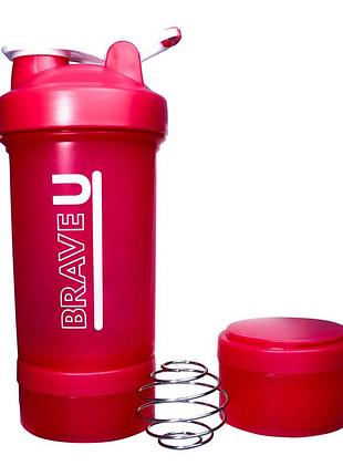 Shaker with containers 3 in 1 - 600ml pink