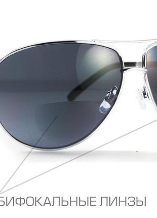 Бифокальные защитные очки global vision aviator bifocal (+3.0) (gray) серые