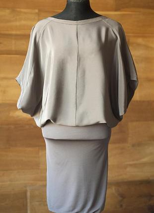 Шелковое серое платье женский hoss intropia, размер xs