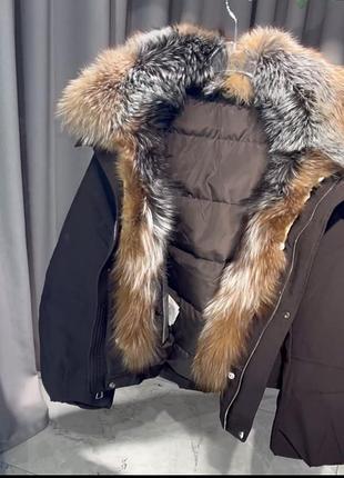 Куртка пальто с,м,л пух, натуральный мех