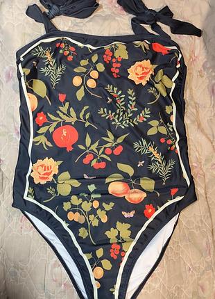 Шикарный стильный слитный яркий купальник в бассейн пляж тренировки