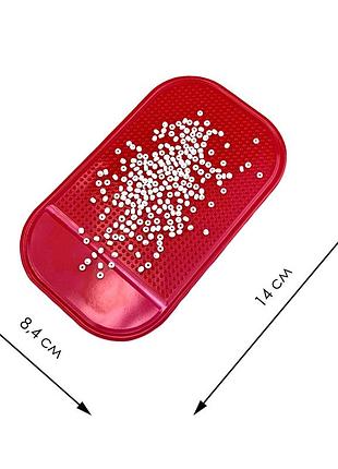 Силиконовый липкий коврик для бисера (красный)