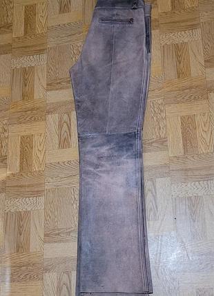 Брюки кожаные женские коричневые tommy hilfiger размер s слегка расклешенные