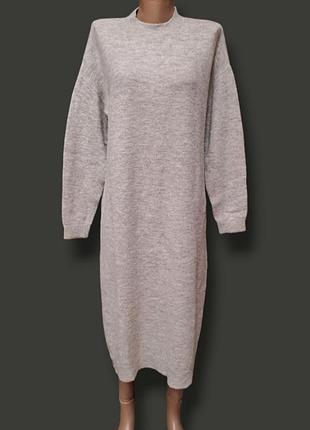 Женское вязаное платье платье-свитер