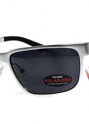 Окуляри поляризаційні bluwater alumination-2 silver polarized (gray) чорні в сріблястій оправі
