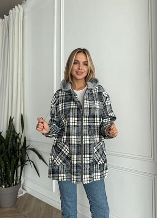 Сорочка на хутрі з подвійним капюшоном