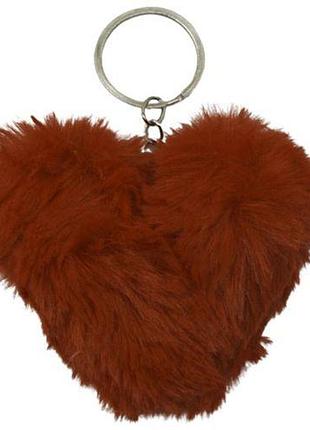 Брелок "сердце" меховое, коричневое [tsi201600-тsі]