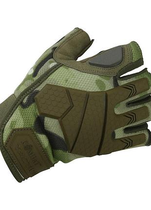 Рукавички тактичні захисні чоловічі демісезонні для зсу kombat uk fingerless tactical xl мультикам ve-33