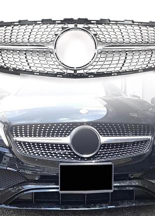 Передняя решетка diamond silver (2015-2018) для mercedes a-сlass w176