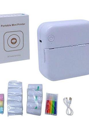 Термопринтер чорно-білий колір друку, bluetooth, usb-кабель, 14 рулонів термпопаперу (білий+кольоровий), інстр