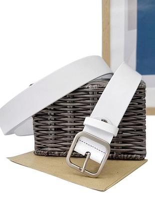 Белый кожаный ремень арт.05-35-00-66 "кремень" (україна)