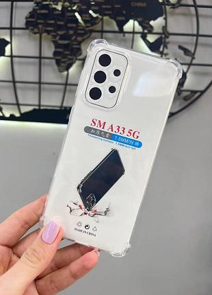 Чохол з посиленими кутами для samsung a33, прозорий кейс для телефону самсунг a33