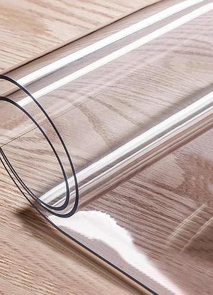 Мягкое стекло силиконовая скатерть 1,1х1,0 м прозрачная защита для стола антискользящая пленка 1,5 мм ve-33