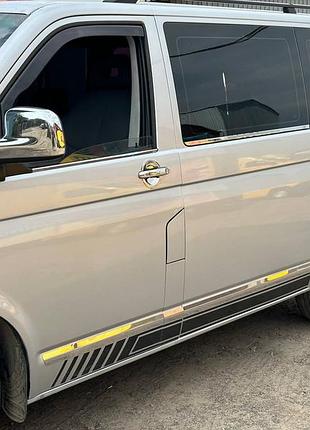 Нижняя окантовка стекол (6 частей, нерж) короткая база для volkswagen t5 2010-2015 гг